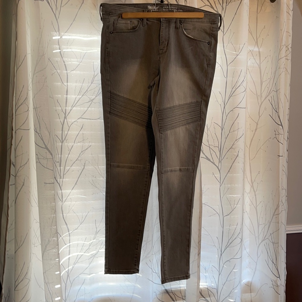 Mossimo Denim Grey Skinny Moto Jeans